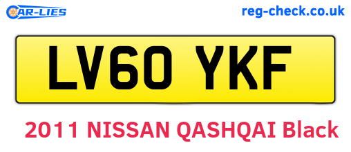 LV60YKF are the vehicle registration plates.