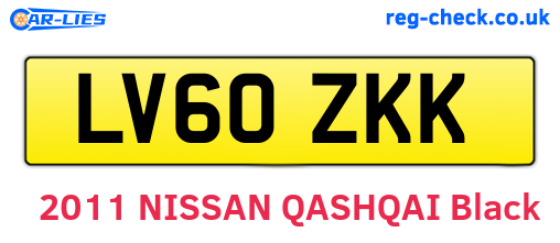 LV60ZKK are the vehicle registration plates.