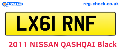 LX61RNF are the vehicle registration plates.