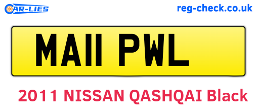 MA11PWL are the vehicle registration plates.