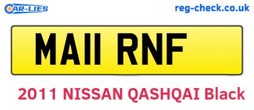 MA11RNF are the vehicle registration plates.