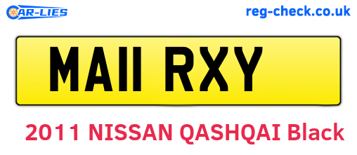MA11RXY are the vehicle registration plates.
