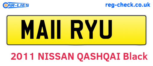 MA11RYU are the vehicle registration plates.