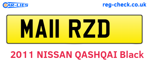 MA11RZD are the vehicle registration plates.