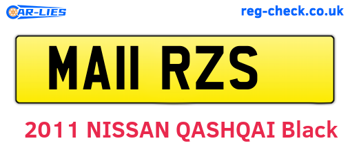 MA11RZS are the vehicle registration plates.