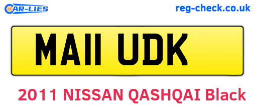 MA11UDK are the vehicle registration plates.