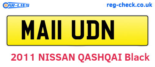 MA11UDN are the vehicle registration plates.