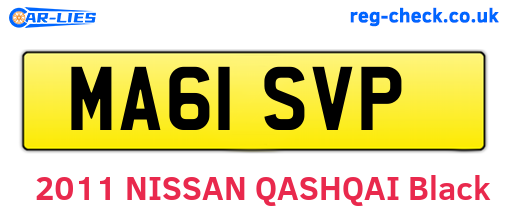 MA61SVP are the vehicle registration plates.