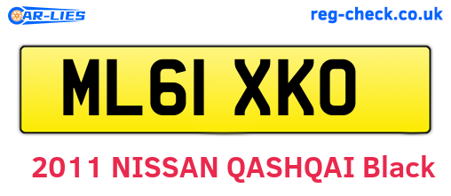 ML61XKO are the vehicle registration plates.
