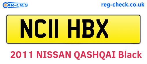 NC11HBX are the vehicle registration plates.