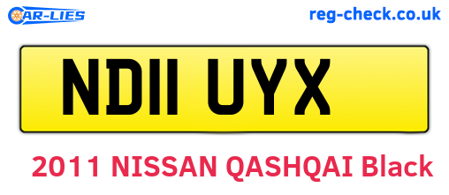 ND11UYX are the vehicle registration plates.