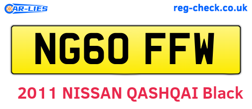 NG60FFW are the vehicle registration plates.