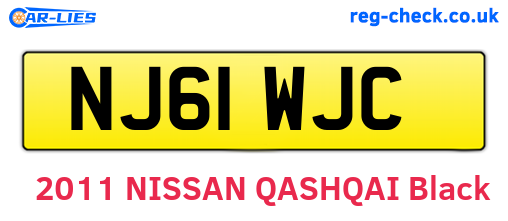 NJ61WJC are the vehicle registration plates.
