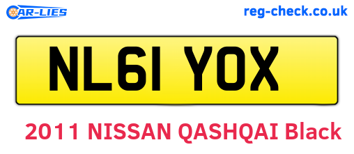 NL61YOX are the vehicle registration plates.