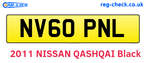 NV60PNL are the vehicle registration plates.