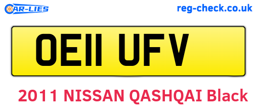 OE11UFV are the vehicle registration plates.