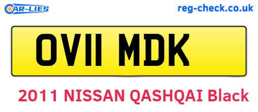 OV11MDK are the vehicle registration plates.