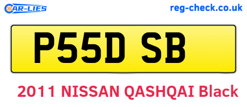 P55DSB are the vehicle registration plates.