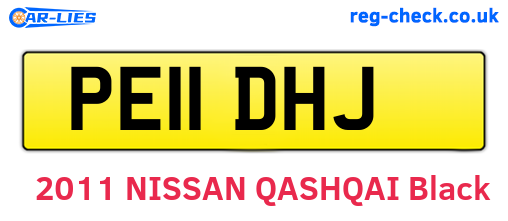 PE11DHJ are the vehicle registration plates.
