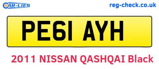 PE61AYH are the vehicle registration plates.