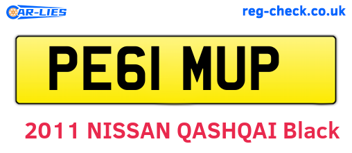 PE61MUP are the vehicle registration plates.