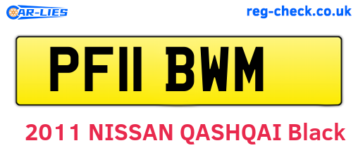 PF11BWM are the vehicle registration plates.