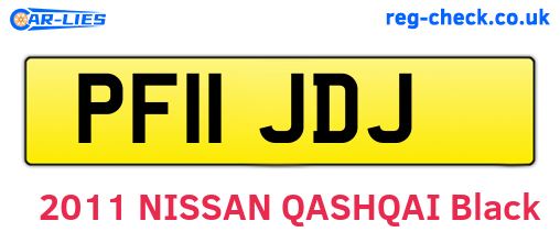 PF11JDJ are the vehicle registration plates.