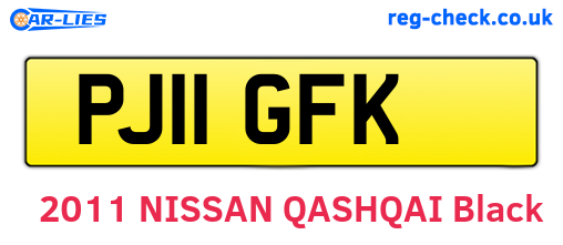 PJ11GFK are the vehicle registration plates.