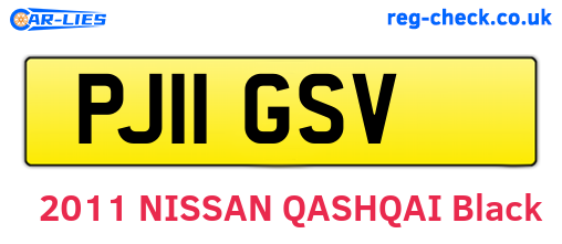 PJ11GSV are the vehicle registration plates.