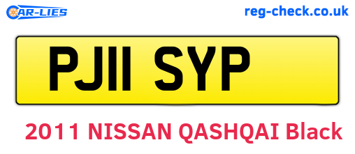 PJ11SYP are the vehicle registration plates.