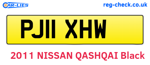 PJ11XHW are the vehicle registration plates.