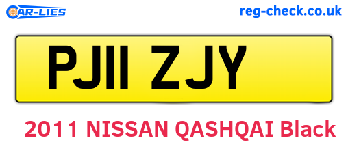PJ11ZJY are the vehicle registration plates.