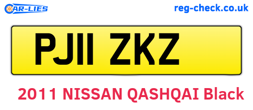 PJ11ZKZ are the vehicle registration plates.