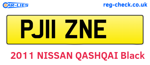 PJ11ZNE are the vehicle registration plates.