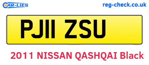 PJ11ZSU are the vehicle registration plates.