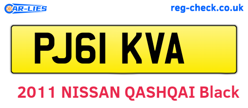 PJ61KVA are the vehicle registration plates.
