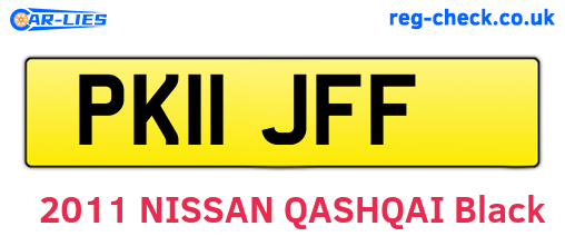 PK11JFF are the vehicle registration plates.