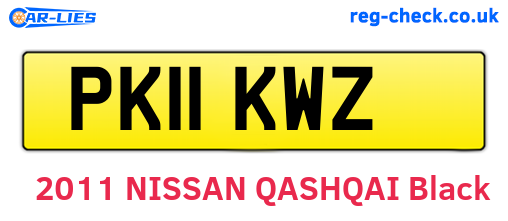 PK11KWZ are the vehicle registration plates.