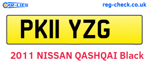 PK11YZG are the vehicle registration plates.