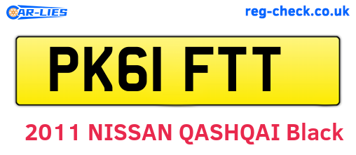 PK61FTT are the vehicle registration plates.
