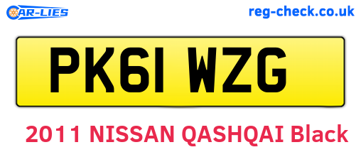 PK61WZG are the vehicle registration plates.