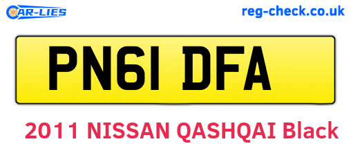 PN61DFA are the vehicle registration plates.