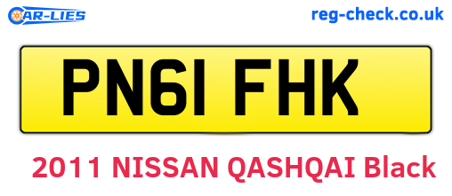 PN61FHK are the vehicle registration plates.