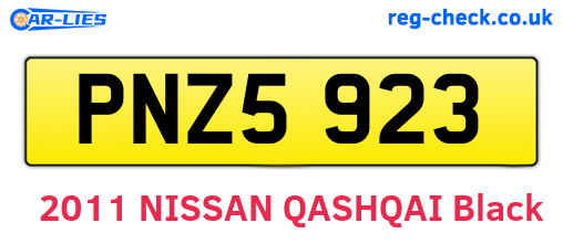 PNZ5923 are the vehicle registration plates.