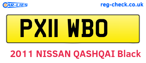 PX11WBO are the vehicle registration plates.