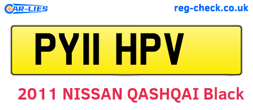 PY11HPV are the vehicle registration plates.