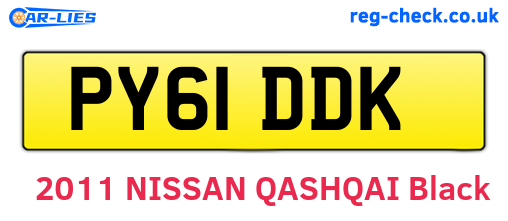 PY61DDK are the vehicle registration plates.