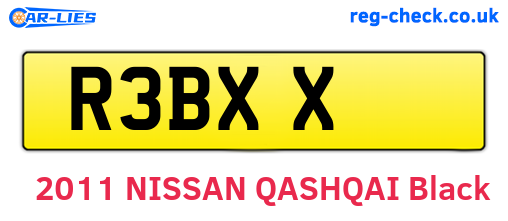 R3BXX are the vehicle registration plates.