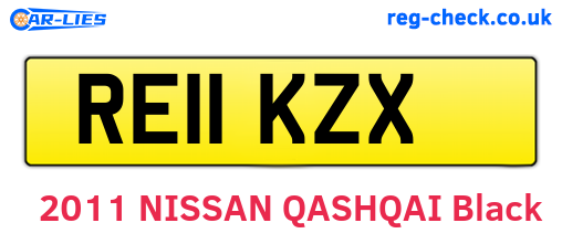 RE11KZX are the vehicle registration plates.