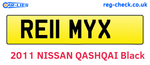RE11MYX are the vehicle registration plates.